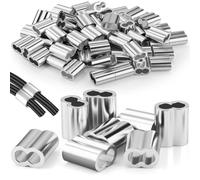 Sturiz Lot de 60 serre-câbles de 6 mm - Serre-câbles en caoutchouc - Pour remorque - Câble d'extension - Manchons de sertissage - Douilles de serrage - Douilles de serrage pour câble métallique