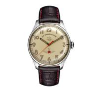 Sturmanskie Gagarin Heritage 2609/9045922 Montre analogique pour homme avec bracelet en cuir Édition limitée, Jaune clair semi-brillant, Rétro