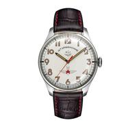 Sturmanskie Gagarin Heritage 9045924 Montre analogique pour homme avec bracelet en cuir Édition limitée, blanc mat, Rétro