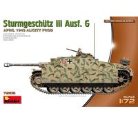 Sturmgeschütz III Ausf. G April 1943 Alkett Prod. Réservoir 1:72 Plastic Model