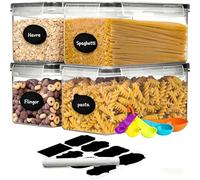 stusgo Lot de 4 boîtes de rangement hermétiques pour pâtes, 3.2L/108 OZ Récipients hermétiques de conservation des aliments avec couvercles