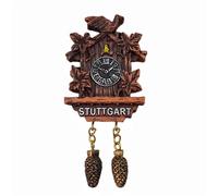 Stuttgart Germany Aimant de réfrigérateur Motif horloge coucou 3D Souvenir de voyage Décoration de réfrigérateur
