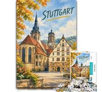 Stuttgart Puzzle pour Adultes 1000pcs (38x26cm) Motif | Pour progresser pièce après pièce : ce puzzle 1000 pièces pour adultes convient à un loisir calme sans écran.