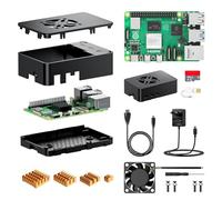 STUUC Raspberry Pi 5 8GO RAM avec 64 GB Carte SD, Starter Kit Raspberry Pi 5, 1 Câbles HDMI, Alimentation USB-C 27 W, Boîtier Ventilateur de Refroidissement, 4 Dissipateurs Thermique