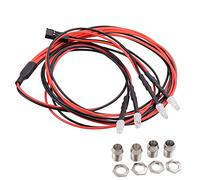 Stuurvnee Kit de 4 lumières LED 2 phares avant blancs 2 rouges de 3 mm pour 1/24 RC Crawler Car axial SCX24 90081 AXI00002 Pièces de mise à jour