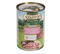Stuzzy, Aliments humides pour Chiens Adultes au Porc, monoprotéique en pâté (6 boîtes de 400 g)