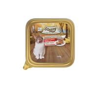 Stuzzy Monoprotéine Aliment Humide pour Chats Goût de Boeuf, 99,9% Protéines animales, 0,01% Protéines végétales, cuit à la Vapeur, Aliments complets pour Chats, 16 x 100g