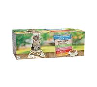 Stuzzy, Nourriture Humide pour Chats Adultes, différentes Saveurs, bouchées en Sauce - Total 4,08 kg (48 sachets x 85 g : 12 Poulet, 12 bœufs, 12 jambons, 12 Veau)
