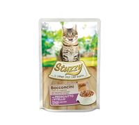 Stuzzy, Nourriture Humide pour Chats Adultes Jambon Veau, en bouchées - (24 enveloppes de 85 g)