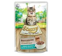 Stuzzy, Nourriture Humide pour Chats Adultes Poisson Blanc, en bouchées - (24 enveloppes de 85 g)