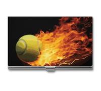 STVNKML Burning Tennis Pictures Porte-cartes de visite en alliage d'aluminium fin pour homme et femme, Style :, Taille unique