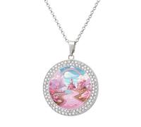 STVNKML Candy Lane Collier ras du cou avec pendentif rond pour femme, collier ras du cou à breloques en forme de disque de diamant pour anniversaire, Saint-Valentin, cadeau de Noël pour maman et
