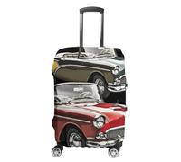 STVNKML Classic Car Roadsters Housse de protection élastique double face lavable pour valises de 48 à 81 cm, blanc, M, Fleur et animaux