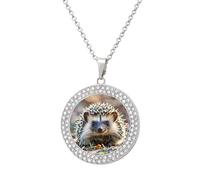 STVNKML Collier ras du cou avec pendentif en forme de hérisson pour femme, collier ras du cou tendance avec breloque disque de diamant pour anniversaire, Saint-Valentin, cadeau de Noël pour maman et