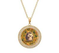 STVNKML Collier ras du cou avec pendentif en forme de hérisson pour femme, collier ras du cou tendance avec breloque disque de diamant pour anniversaire, Saint-Valentin, cadeau de Noël pour maman et