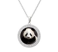 STVNKML Collier ras du cou avec pendentif en forme de panda et étoile pour femme, collier ras du cou tendance avec breloque disque de diamant pour anniversaire, Saint-Valentin, cadeau de Noël pour