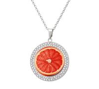 STVNKML Collier ras du cou avec tranche de pamplemousse mûre pour femme, collier ras du cou tendance avec breloque en forme de disque de diamant pour anniversaire, Saint-Valentin, cadeau de Noël pour