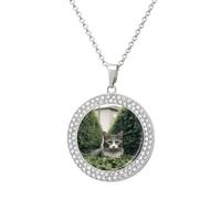 STVNKML Collier ras du cou en forme de chat sur le sol pour femme, collier ras du cou tendance avec breloque en forme de disque de diamant pour anniversaire, Saint-Valentin, cadeau de Noël pour maman
