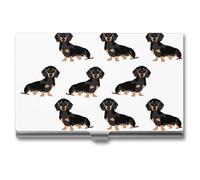 STVNKML Dachshund Weiner Étui fin en alliage d'aluminium pour cartes de visite et cartes de visite pour homme et femme Taille unique, Style :, Taille unique