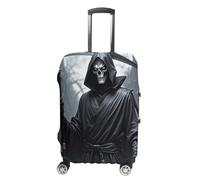 STVNKML Grim Reaper Housse de protection pour valise, lavable, élastique, anti-rayures, double face, avec fermeture éclair, pour bagages de 48,3 à 81,3 cm, blanc, S, Fleur et animaux