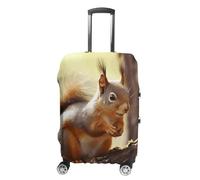 STVNKML Housse de protection élastique double face lavable pour valises de 48,3 à 81,3 cm Motif écureuil amusant, blanc, S, Fleur et animaux