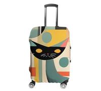 STVNKML Housse de protection pour valise, art moderne du milieu du siècle, lavable, élastique, anti-rayures, double face, avec fermeture éclair pour bagages de 48,3 à 81,3 cm, blanc, S, Fleur et