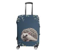 STVNKML Housse de protection pour valise, joli petit hérisson, lavable, élastique, anti-rayures, double face, avec fermeture éclair, pour bagages de 48 à 81 cm, blanc, S, Fleur et animaux