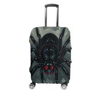 STVNKML Housse de protection pour valise, motif araignée effrayante, lavable, élastique, anti-rayures, double face, avec fermeture éclair, pour bagages de 48,3 à 81,3 cm, blanc, S, Fleur et animaux