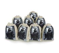STVNKML Lot de 8 sacs cadeaux en coton et lin avec cordon de serrage Motif faucheuse