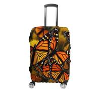STVNKML Monarch Papillons Housse de Valise pour Bagage Élastique Housse de Protection Double Face Lavable Valise Housse pour Bagages de 48 à 81 cm, blanc, L, Fleur et animaux