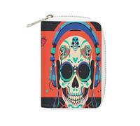 STVNKML Punk Rock Écouteurs Crâne Cuir Card Bag Portable Coin Wallet Mini Porte-monnaie Poche PU Portefeuille Carte Portefeuille Pochette Pochette pour Femmes Hommes Style 16 x 11.5 cm, Style :,