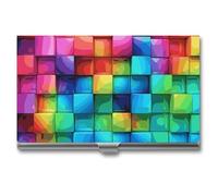 STVNKML Rainbow Color Plaid-png Porte-cartes de visite en alliage d'aluminium fin pour cartes de visite et cartes de crédit pour homme et femme, style, taille unique, Style :, Taille unique