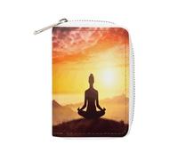 STVNKML Sac à cartes en cuir pour la méditation et le yoga, porte-monnaie, mini porte-monnaie, porte-monnaie, pochette en polyuréthane, pour femmes et hommes, style, 16 x 11,5 cm, Style :, 16x11.5cm