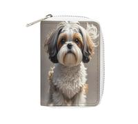 STVNKML Shih Tzu Sac à cartes en cuir avec motif chien - Mini porte-monnaie - Porte-monnaie en polyuréthane - Pour homme et femme - Style : 16 x 11,5 cm, Style :, 16x11.5cm