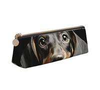 STVYUKL Adorable trousse à crayons Schnauzer, élégante trousse à crayons fine avec fermeture éclair, trousse en cuir pour maquillage et travail, Tapis Teckel, Taille unique