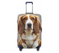 STVYUKL Basset Hound Lot de 2 housses de bagage personnalisées, élastiques et lavables pour valises de 45,7 à 81,3 cm, Noir , M