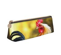 STVYUKL Belle trousse à crayons en cuir avec fermeture éclair et motif coq poule