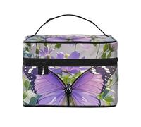 STVYUKL Belle trousse de maquillage pour femme, étanche, portable, grande capacité, poignée sur le dessus, fermeture éclair, trousse de maquillage