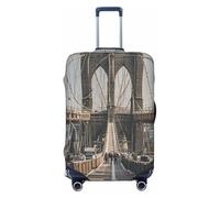 STVYUKL Brooklyn Bridge Lot de 2 housses de bagage personnalisées, élastiques et lavables pour valises de 45,7 à 81,3 cm, Noir , S