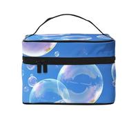 STVYUKL Bubbles Trousse de maquillage pour femme, étanche, portable, grande capacité, poignée sur le dessus, fermeture éclair