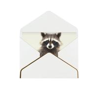 STVYUKL Carte de vœux avec enveloppes blanches, carte humoristique « Thinking of You » - Motif raton laveur - Invitation de mariage - Cartes vierges pour toutes les occasions 10 x 15 cm