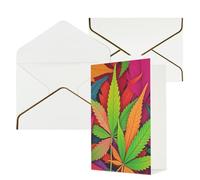STVYUKL Carte de vœux avec enveloppes blanches, carte multicolore « Thinking of You » - Motif feuilles de mauvaises herbes - Cartes vierges pour toutes les occasions 10 x 15 cm