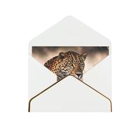 STVYUKL Carte de vœux avec enveloppes blanches, carte « Thinking of You », animal africain, léopard, joyeux anniversaire, mariage, carte vierge pour toutes les occasions, 10,2 x 15,2 cm