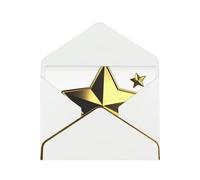 STVYUKL Carte de vœux avec enveloppes blanches, carte « Thinking of You » avec étoiles dorées, cartes d'invitation de mariage, cartes vierges pour toutes les occasions 10,2 x 15,2 cm