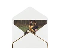 STVYUKL Carte de vœux avec enveloppes blanches, carte « Thinking of You » - Berger allemand - Joyeux anniversaire mariage invitation vierge pour toutes les occasions 10 x 15 cm