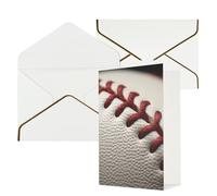 STVYUKL Carte de vœux avec enveloppes blanches, carte « Thinking of You », carte de baseball en dentelle gros plan, carte d'invitation de mariage, cartes vierges pour toutes les occasions 10 x 15 cm