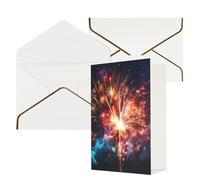 STVYUKL Carte de vœux avec enveloppes blanches, carte « Thinking of You » - Explosion - Feu d'artifice - Invitation de mariage - Cartes vierges pour toutes les occasions 10 x 15 cm