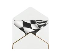 STVYUKL Carte de vœux avec enveloppes blanches, carte « Thinking of You » - Formule noire et blanche - Drapeaux à carreaux - Invitation de mariage - Cartes vierges pour toutes les occasions 10 x 15 cm