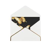 STVYUKL Carte de vœux avec enveloppes blanches, carte « Thinking of You » - Papillons blancs et dorés - Cartes d'invitation de mariage vierges pour toutes les occasions 10 x 15 cm