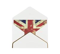 STVYUKL Carte de vœux avec enveloppes blanches, carte vintage « Thinking of You » - Drapeau britannique - Carte d'anniversaire de mariage - Cartes vierges pour toutes les occasions 10 x 15 cm